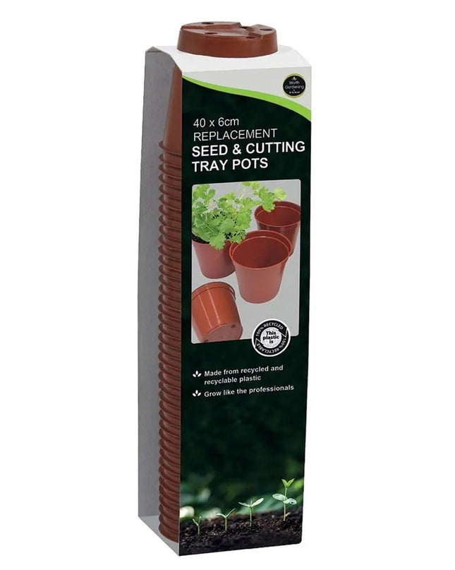40 pots de rechange pour graines et plateau de coupe de 6 cm