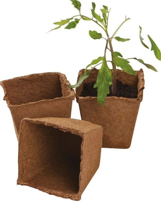48 pots carrés en fibre de 8 cm (pack extra value)