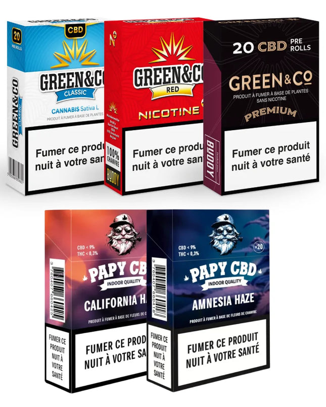 5 Cigarettes CBD Premium - Pack Découverte 1