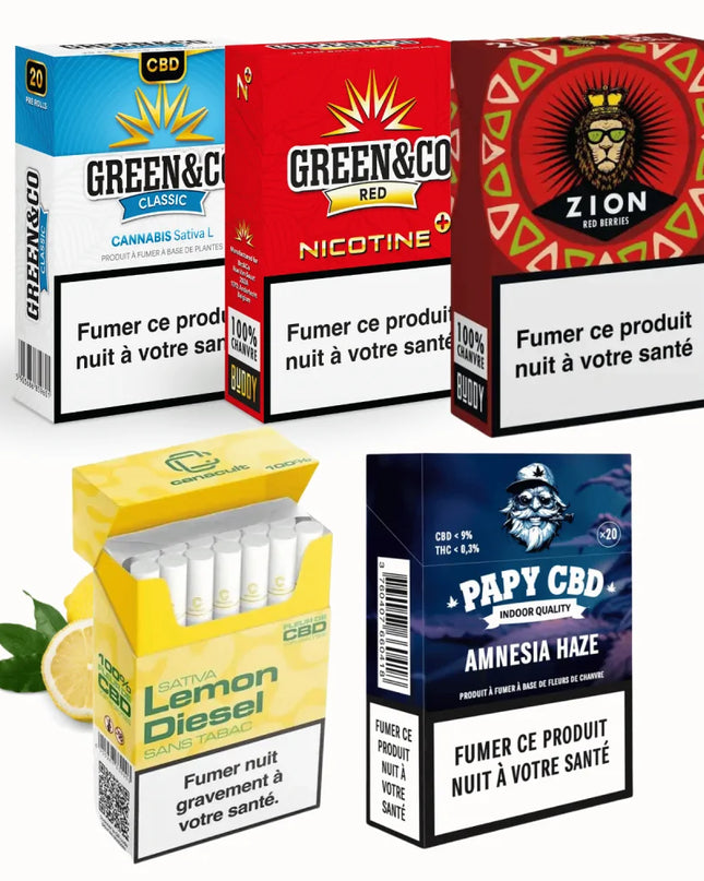 5 Cigarettes CBD Premium - Pack Découverte 2