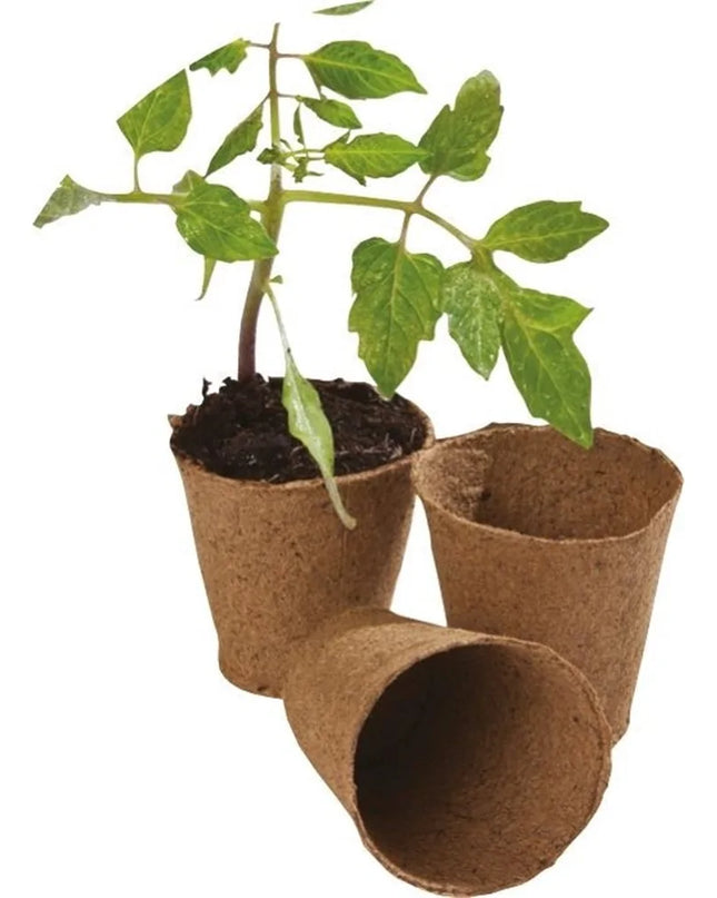 96 pots ronds en fibre de 6 cm (pack extra value)