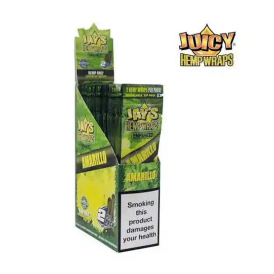 Blunt de chanvre Amarillo Boîte de 25 paquets | JUICY JAY'S