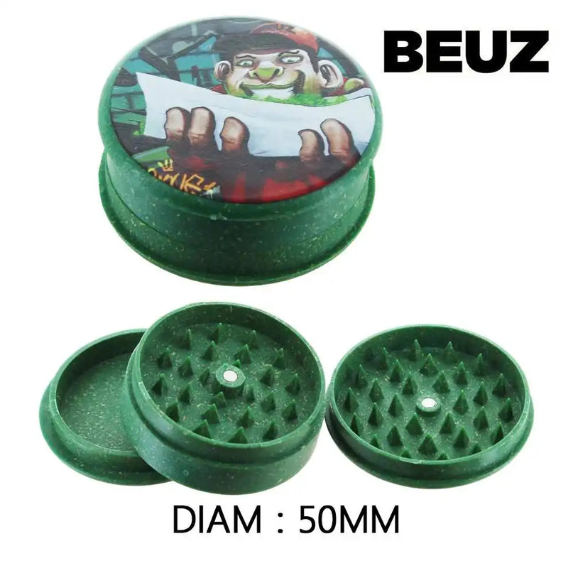 Boîte de 12 Grinders en chanvre biodégradable vert Rolling 50mm
