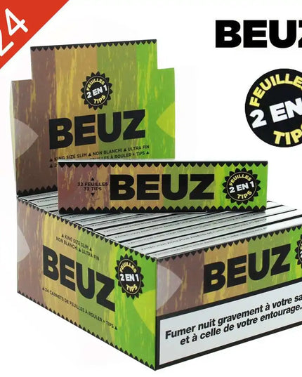 Boite de 24 carnets Beuz Brown Slim King Size + Filtres
