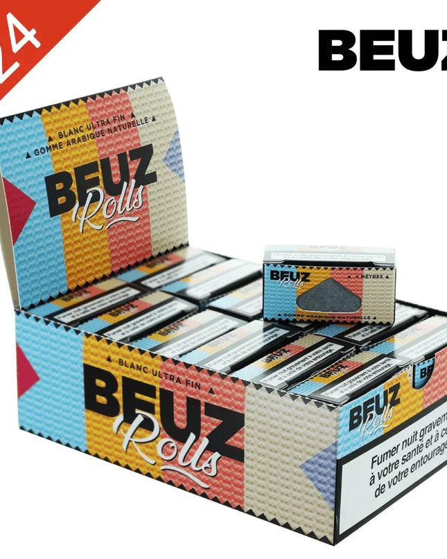 Boite de 24 Rouleaux de feuille Slim BLANC Ultra Fin BEUZ