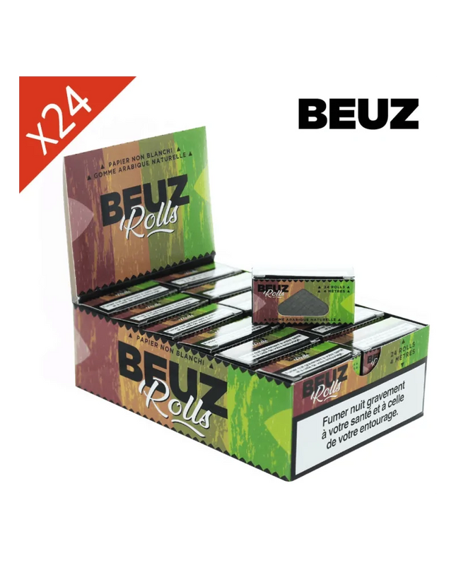 Boite de 24 Rouleaux de feuille Slim BROWN Non Blanchi BEUZ