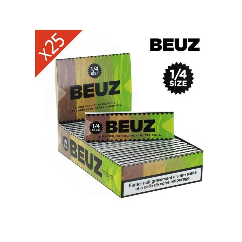 Boite de 25 carnets de feuilles 1/4 non blanchies à rouler BEUZ