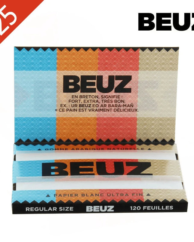 Boite de 25 Carnets Feuilles à rouler BEUZ Blanc Regular