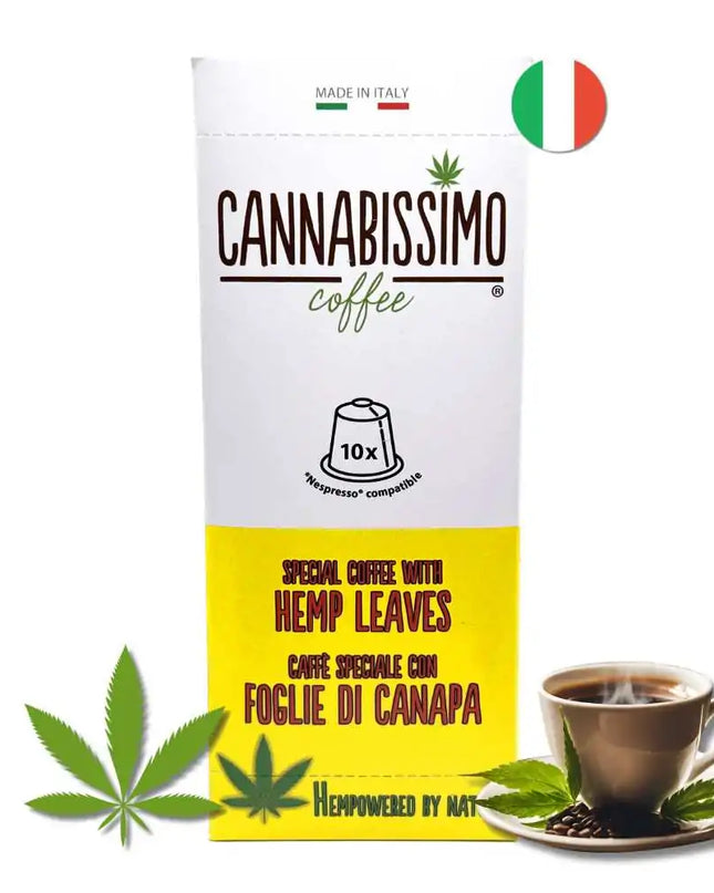 Café aux feuilles de chanvre Cannabissimo - 10 capsules