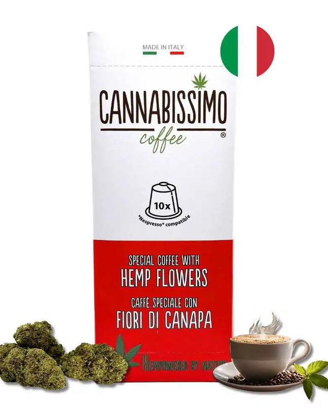 Café aux fleurs de chanvre Cannabissimo - 10 capsules