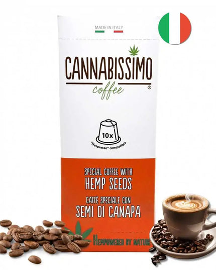 Café aux graines de chanvre Cannabissimo - 10 capsules
