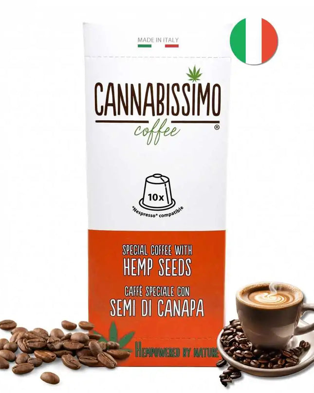 Café aux graines de chanvre Cannabissimo - 10 capsules
