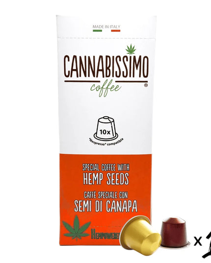 Café aux graines de chanvre Cannabissimo - 10 capsules