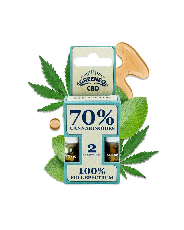 Cartouche e-liquide CBD full spectrum 70% - 2 pcs | GREENEO sans nicotine