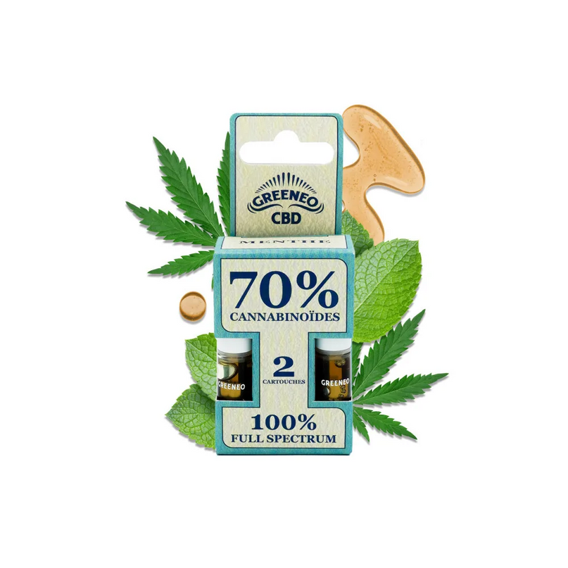 Cartouche e-liquide CBD full spectrum 70% - 2 pcs | GREENEO sans nicotine