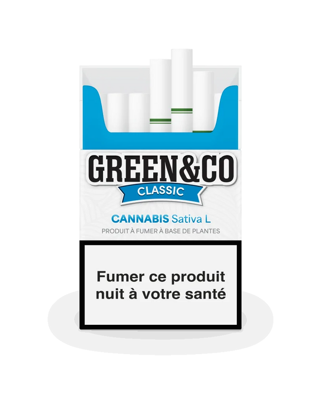 Cigarettes CBD Green&Co Classic - Pack de 20 Pre-Rolls