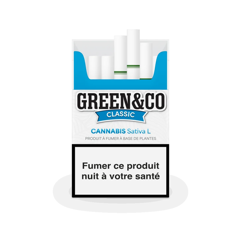 Cigarettes CBD Green&Co Classic - Pack de 20 Pre-Rolls