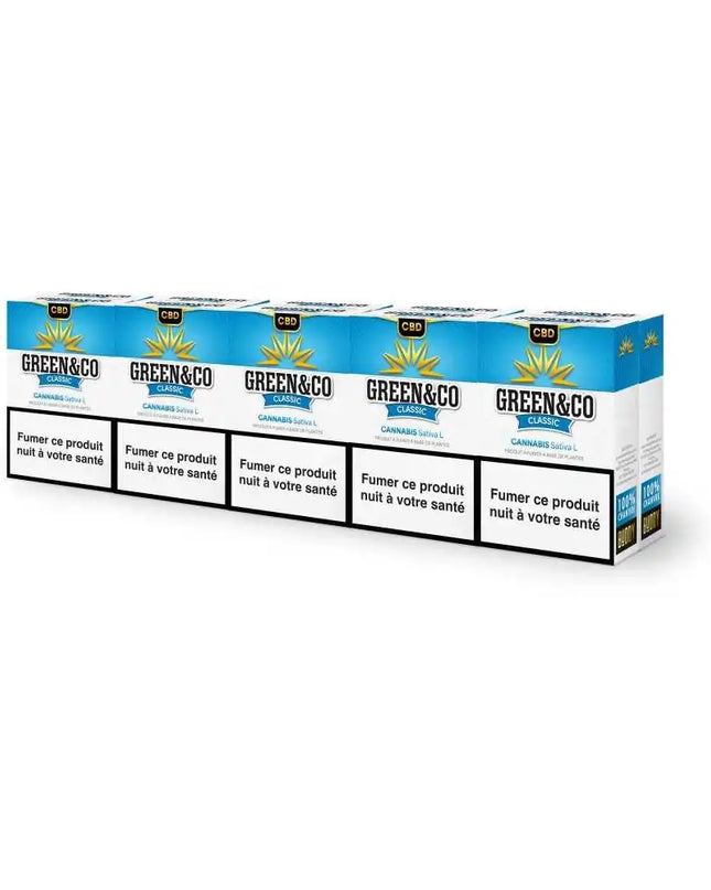 Cigarettes CBD Green&Co Classic - Pack de 20 Pre-Rolls