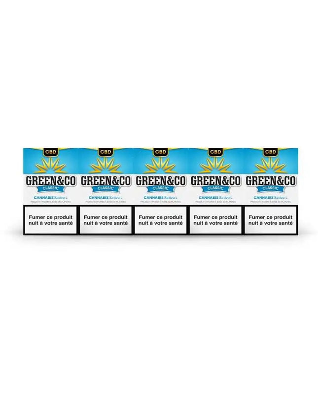Cigarettes CBD Green&Co Classic - Pack de 20 Pre-Rolls