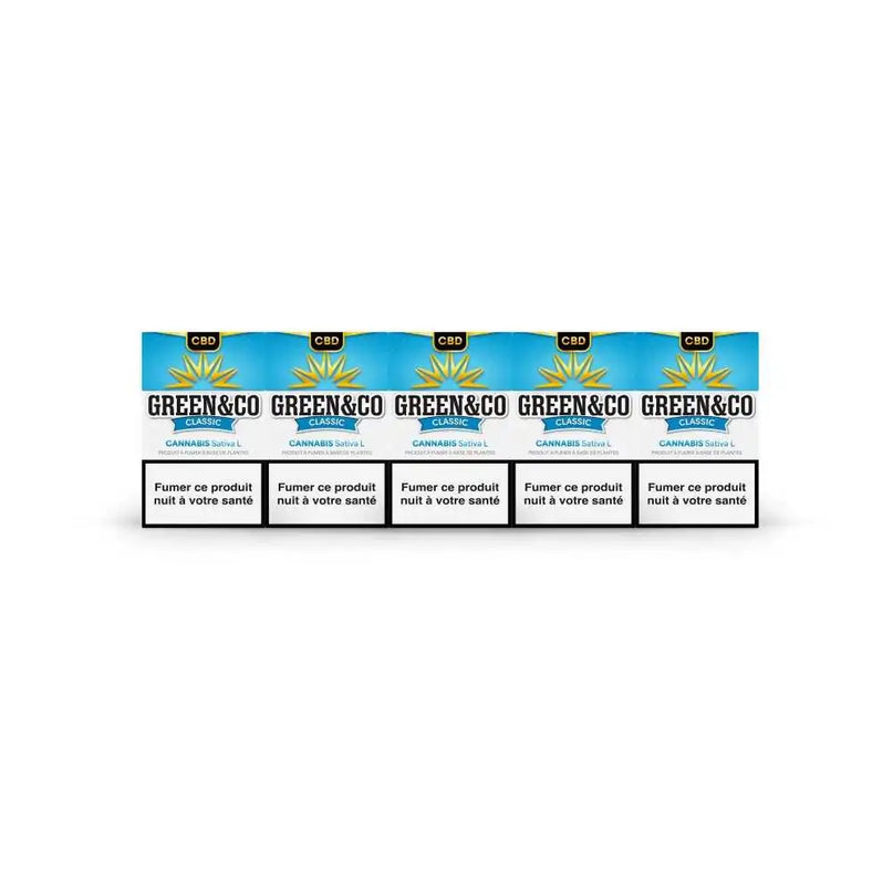 Cigarettes CBD Green&Co Classic - Pack de 20 Pre-Rolls