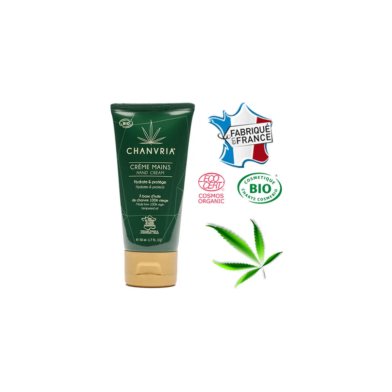 Crème mains huile de chanvre bio | CHANVRIA