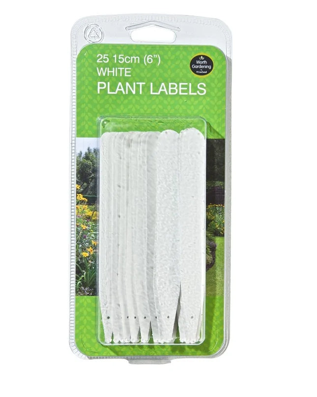 Étiquettes blanches pour plantes 15cm lot de 25