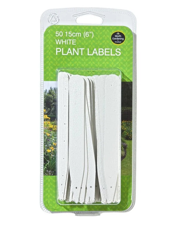 Étiquettes blanches pour plantes 15cm lot de 50