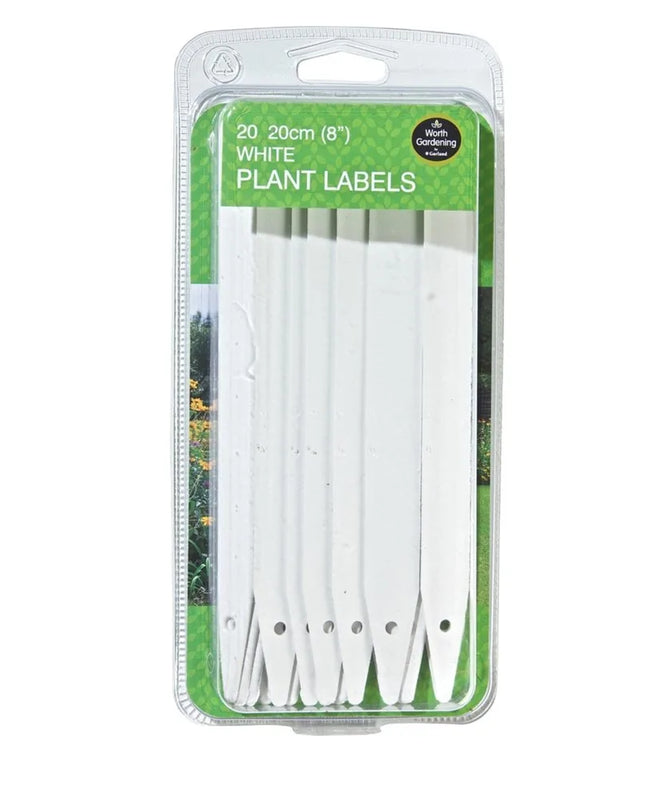Étiquettes blanches pour plantes 20cm lot de 20