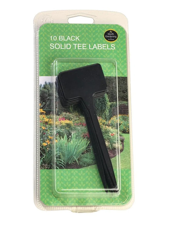 Étiquettes en T unies noires Lot de 10