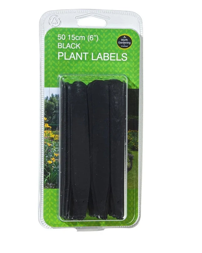 Étiquettes pour plantes noires 15cm lot de 50