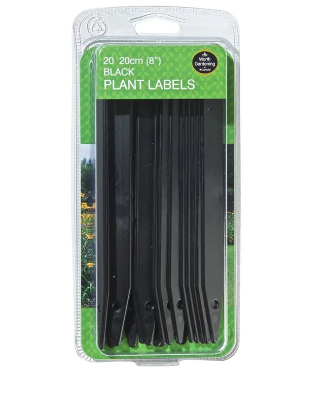 Étiquettes pour plantes noires 20cm lot de 20