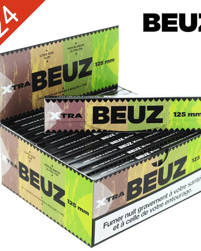 Feuilles Slim Long Beuz 125mm Brown - Boîte de 24 carnets