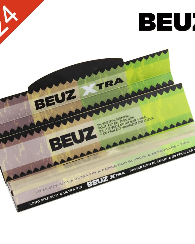 Feuilles Slim Long Beuz 125mm Brown - Boîte de 24 carnets