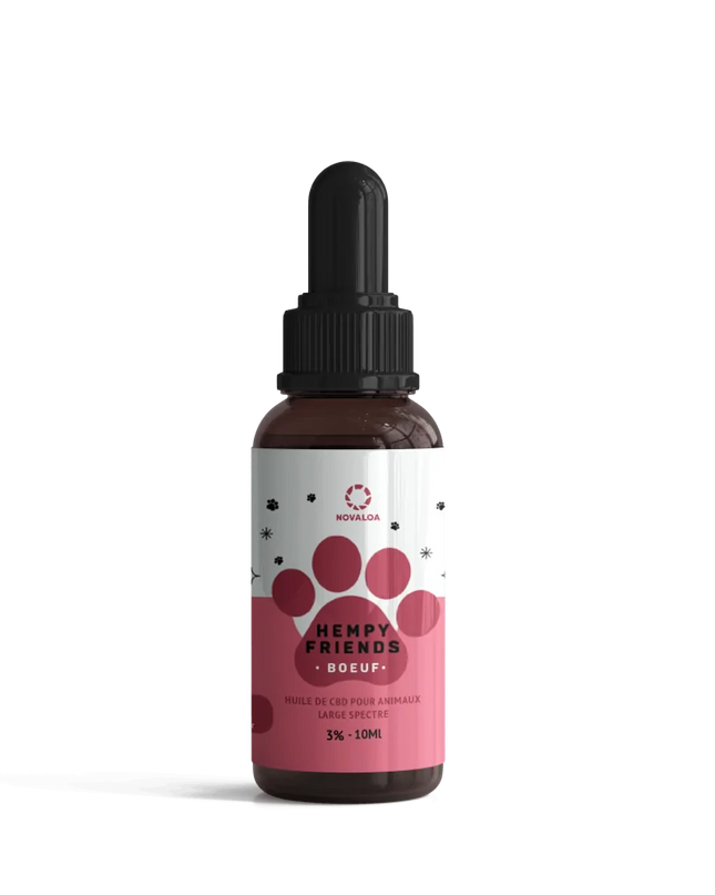 Huile CBD animaux 3% boeuf | NOVALOA