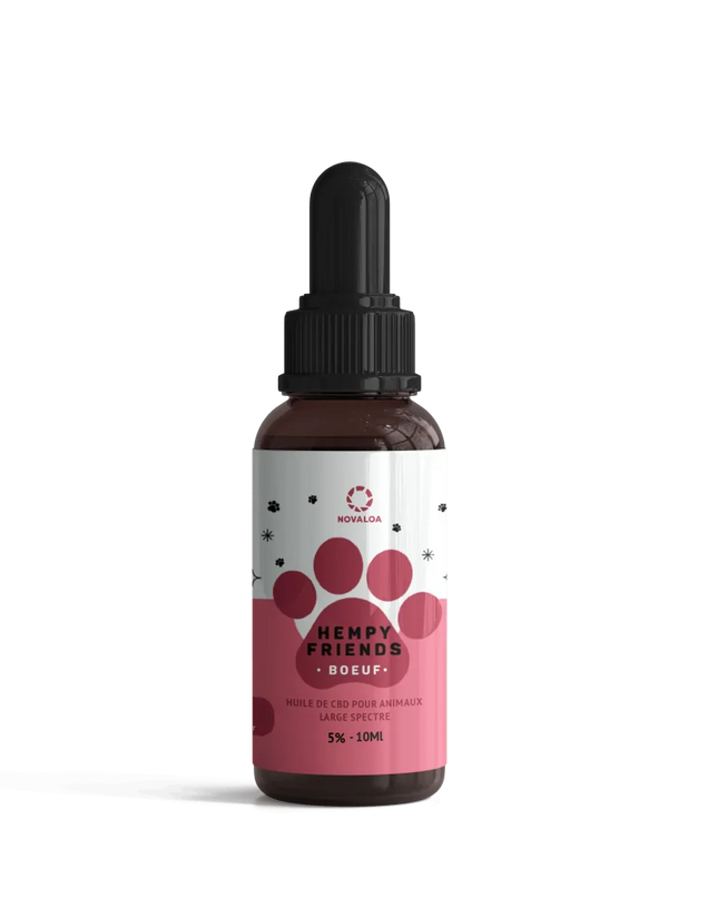 Huile CBD animaux 5% boeuf | NOVALOA