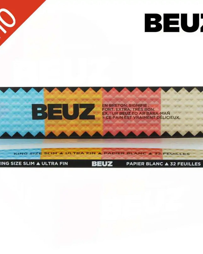 Lot de 10 Carnets Feuilles à Rouler Blanc Slim BEUZ