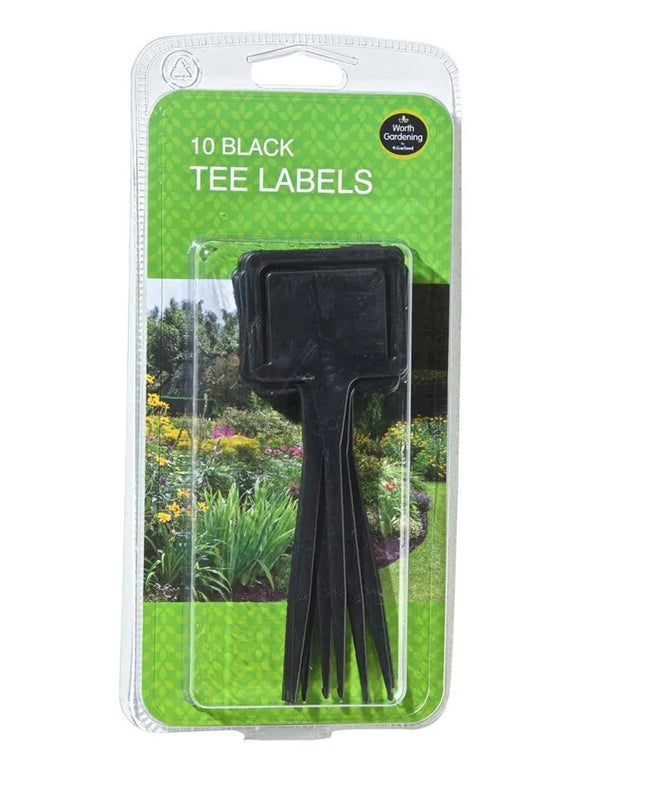 Pinces étiquettes en T unies noires Lot de 10