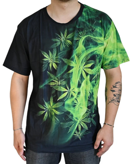 T-shirt Cannabis Smoky Green