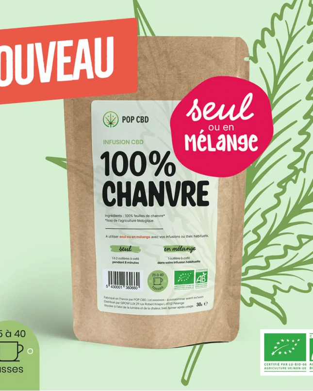 Tisane Bio 100% Chanvre 30g | POP CBD