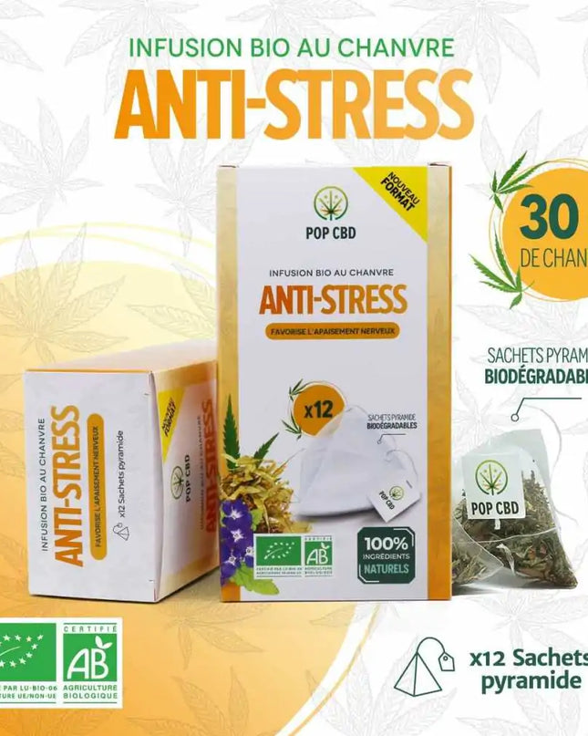 Tisane CBD bio anti stress - sachets | POP CBD