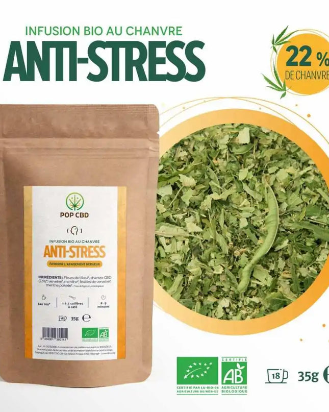 Tisane CBD bio anti stress - vrac | POP CBD