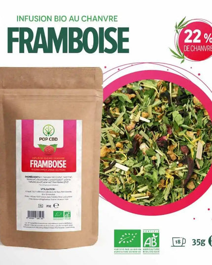 Tisane CBD bio framboise | POP CBD
