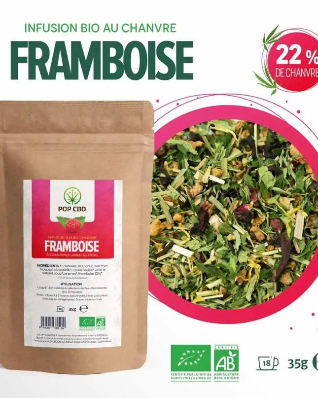 Tisane CBD bio framboise | POP CBD