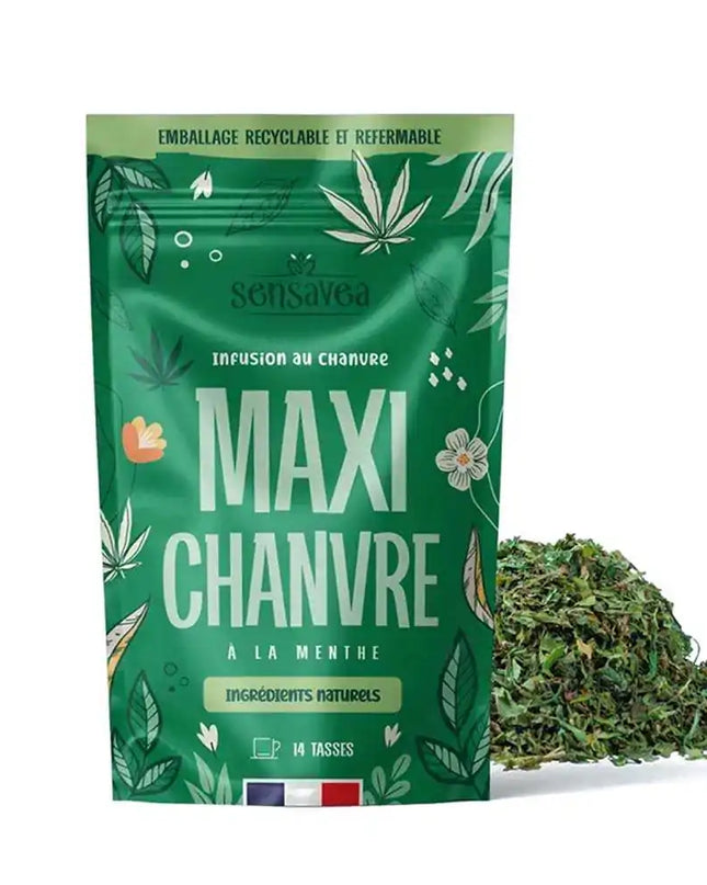 Tisane CBD bio maxi chanvre à la menthe SENSAVEA