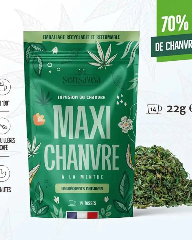 Tisane CBD bio maxi chanvre à la menthe SENSAVEA