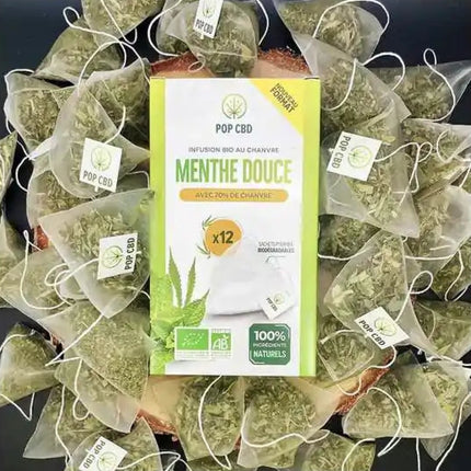 Tisane CBD bio menthe douce - sachets | POP CBD