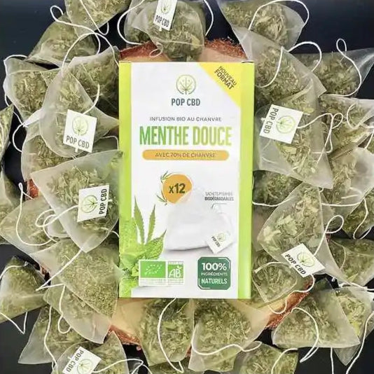 Tisane CBD bio menthe douce - sachets | POP CBD
