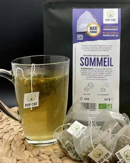 Tisane CBD bio sommeil - sachets | POP CBD