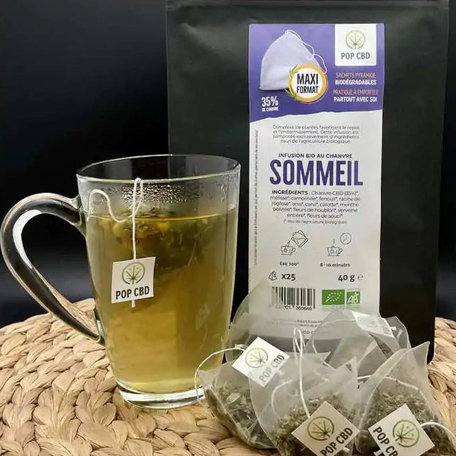 Tisane CBD bio sommeil - sachets | POP CBD