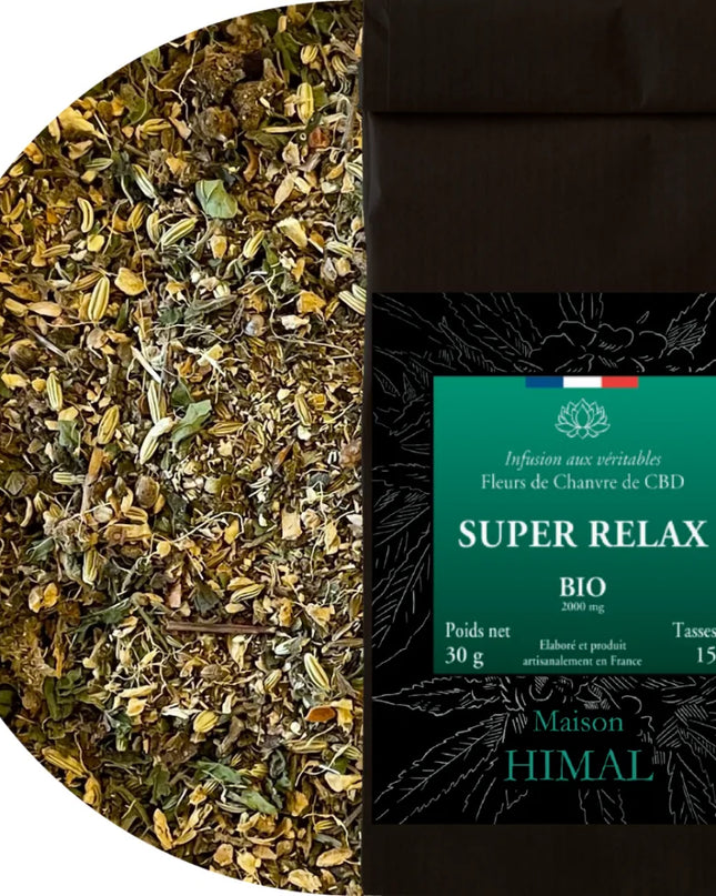 Tisane CBD bio super relax - en vrac | MAISON HIMAL